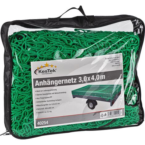 Kestek Anhängernetz Gepäcknetz Abdecknetz 4 x 3 m grün zur Ladungssicherung (1/3)