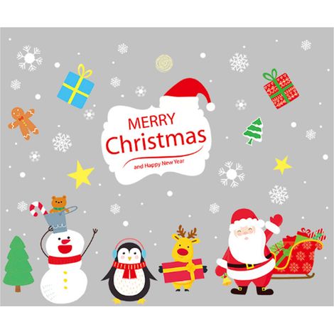 10 pegatinas navideñas, electrostáticas, sin pegamento, reutilizables, para escaparates y hogar. (1/5)