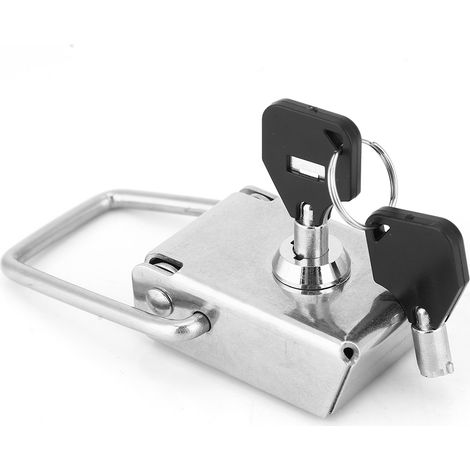 Fermoir de sécurité à bascule en acier inoxydable pour boîte ou étui, avec 2 clés, 70 mm