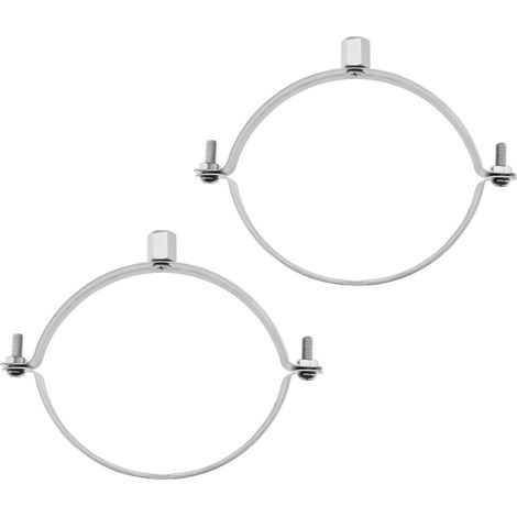 2pcs 110mm Support de Tuyau Drainage Collier de Serrage en Acier Inoxydable avec Support de Tuyau d'installation à Vis Trou de Vis M10 Utilisé pour Raccordement du Tuyau de Drainage, Argent (1/5)