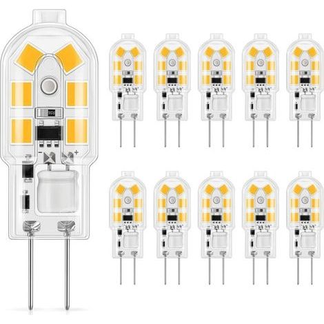 10 pièces Ampoule LED G4 12 V, lumière blanche chaude, idéale pour les hottes de cuisine et les suspensions (1/5)