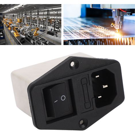 Filtre secteur DBI5-10A de type prise IEC avec fusible et interrupteur à bascule AC115/250V (1/5)