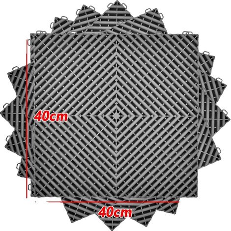 Baldosas para suelo de garaje, diseño entrelazado, alta capacidad de carga, 40 piezas, color gris. (1/2)