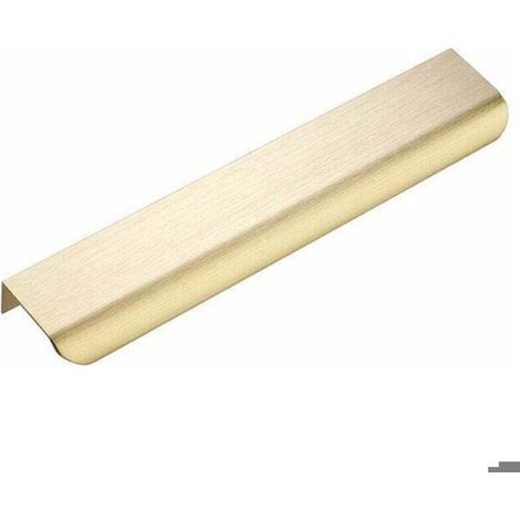 Un ensemble de 5 poignées de meubles plaquées or poignées de tiroir en laiton doré et aluminium, entraxe de 128 mm, longueur de 150 mm. (1/4)