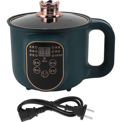 Elektrischer Kochtopf 1,8 l, 600 W, tragbar, leicht zu reinigen, Nudel- und Ramentopf für Zuhause, Büro, Party, Küche, Studentenwohnheim, EU-Stecker 220 V (1/5)
