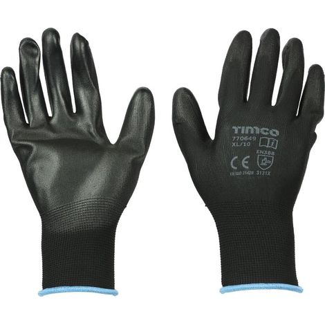 TIMCo Durable Grip Gloves PU Coated Polyester Size X Large