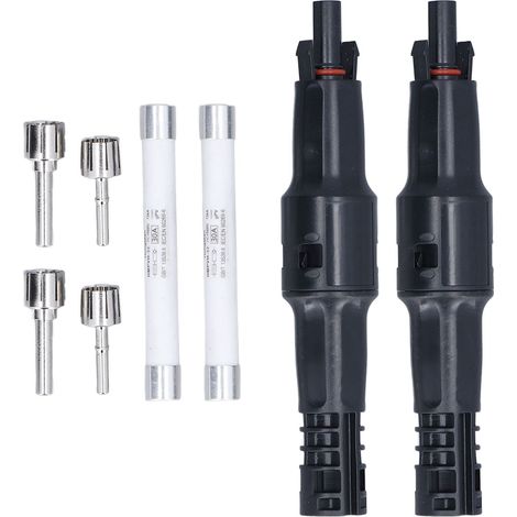2 Ensembles Connecteurs Solaires 1500V IP68 Anti-UV avec Boîtier PPO et Porte-Fusible 30A pour Panneaux Photovoltaïques (1/5)