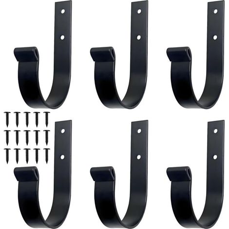 6 Pièces Porte Manteau, Patère Porte Manteau Mural Comprend vis, Porte Serviette Salle de Bain, Porte Serviette, pour Accrocher Manteaux, Vestes, Chapeaux et Serviettes(Noir) (1/5)