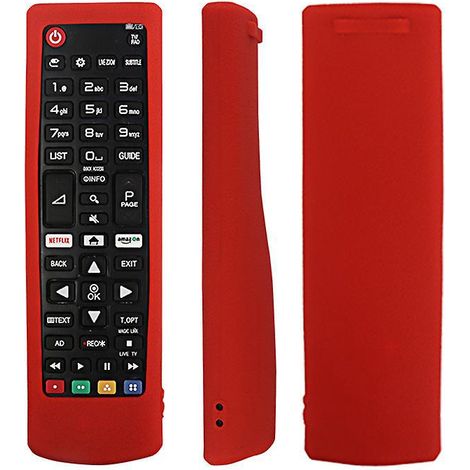 (rouge)tui De Protection En Silicone Pour Lg Tlcommande Akb75095308 Akb74915324 Akb73715601, Antidrapant Housse Coque Compatible Avec Lg Tv Remote (1/4)