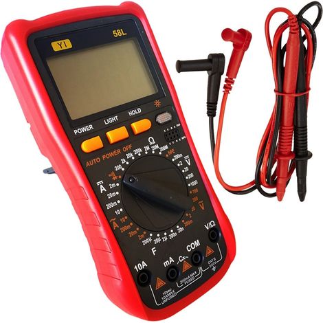 TRADE SHOP - Multimetro Tester Digitale Professionale Volt Ampere Farad Puntali Yi-58l - (1/5)