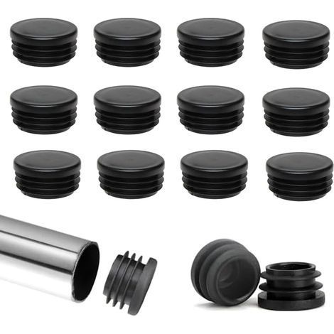 Lot de 40 Bouchons à Ailettes Ronds Protection Pied de Chaise 22MM Bouchon en Plastique Rond Bouchon Dextrémité de Tube Noir Glisse Meubles Chaise Bouchons en Plastique,Convient chaises, canapés (1/5)