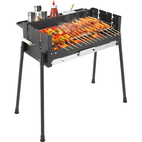 Barbecue au charbon de bois en acier inoxydable, kits d'ustensiles de barbecue pliables pour le camping et les pique-niques (1/5)