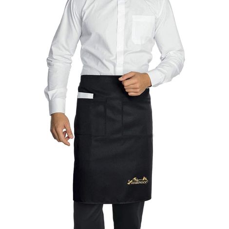 2 pièces Tabliers de Cuisine,Taille Basse Tablier Imperméable avec 2 Poches pour Restaurant Chef Serveur Barista Barbecue,Café Tablier pour Hommes Femmes (Noir) (1/5)