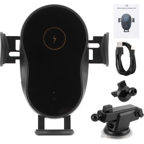 Chargeur Voiture Sans Fil 15W Support Téléphone Fixation Rapide Station Charge Type C Capteur IR (1/5)