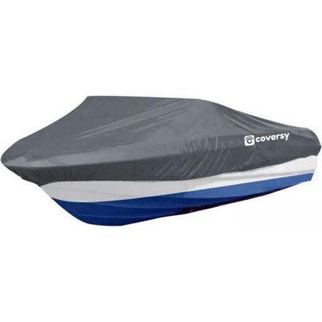 Housse bateau moteur - Gris - COVERSY - pour un bateau de 620 a 690 cm de long x 380 cm