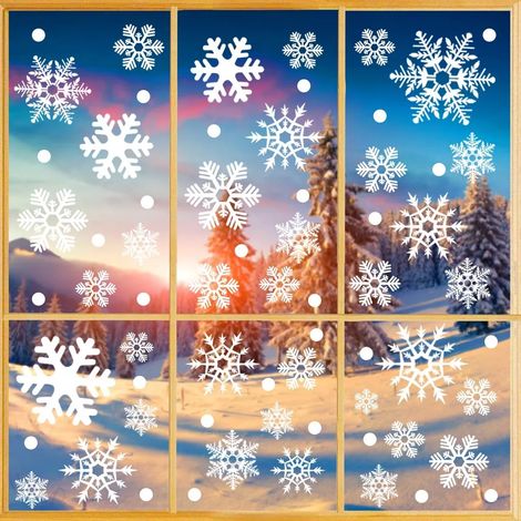 Weitere Weihnachtsdekorationen: Weihnachtsfensterbilder, 228 Schneeflocken-Fensteraufkleber, Weihnachtsfensterdekorationen, Fensteraufkleber, PVC-Fensterdekorationen, Aufkleber für Türen, Schaufenster (1/5)