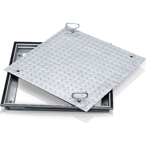 ZARGES Schachtabdeckung Aluminium 800 x 800 mm Außenmaß 960 x 960 mm (1/3)