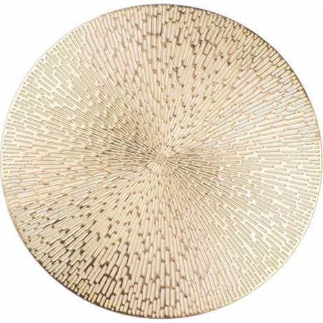 Set mit 6 runden Platzsets aus goldfarbenem Metallic-Vinyl – 35 cm – abwaschbar und rutschfest – flecken- und hitzebeständig, für Hochzeiten und Partys (1/5)