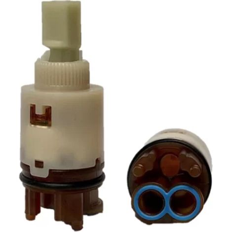 Schläfer 480021  Cartuccia Miscelatore 25mm, Ricambio Ceramico Alta con 2 Piedini e Leva in Plastica per Rubinetti Monocomando Cucina, Bagno, Doccia, Bidet, Vasca