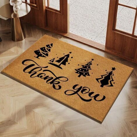 Tapis d'entrée, tapis de Noël antidérapant, grattoir de porte pour enlever la boue et la saleté - 40 x 60 cm - Sapin de Noël