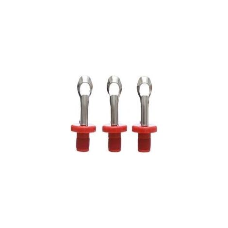 Set 3 tappi a pressione con levacapsule grigio 9 cm