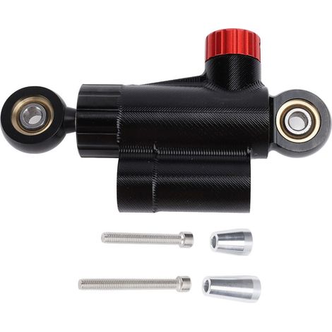 Jeffergarden Stabilisateur d'amortisseur de direction de moto, alliage d'aluminium CNC, réglable, contrôle de sécurité, stabilité améliorée, adapté aux motos, noir-DOU