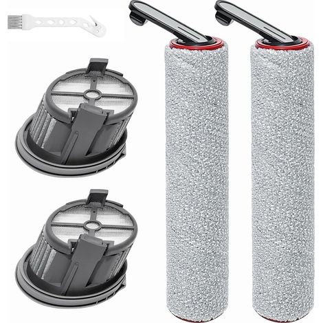 Brosse à rouleaux de pièces de rechange pour Dreame H14 AE accessoires l'aspirateur humide et sec, 2 Brosse rotative de rechange + 2 Filtre de rechange + 1 brosse d (1/5)