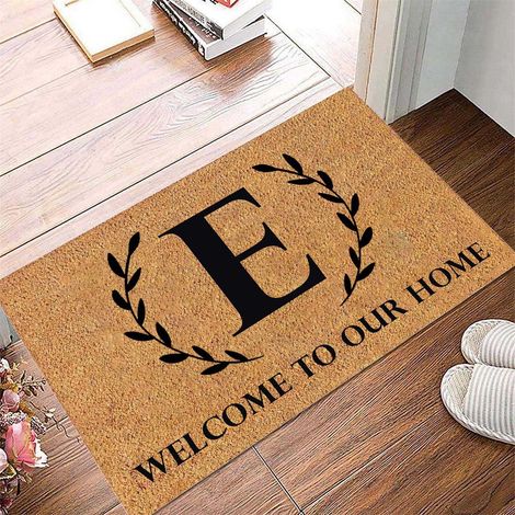 Tapis D'Entrée - 60 x 40 cm - Antidérapant - Pour Intérieur Et Extérieur - Motif Accueil Amusant Avec 26 Lettres - Tapis De Seuil (1/4)