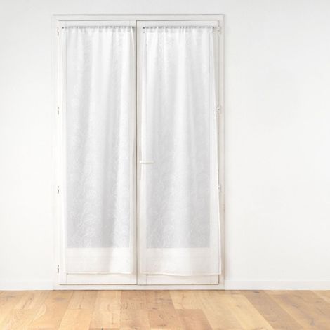 Paire de Voilages Passe-Tringle "Edenia" 70x200cm Blanc (1/5)