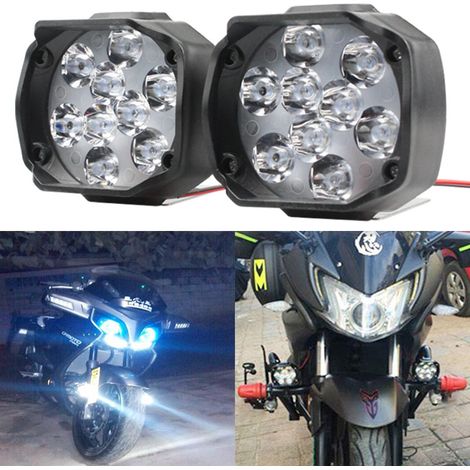 Modification de motos, quads, tricycles et chariots élévateurs avec phares, projecteurs et feux de travail externes étanches à 9 LED (1/5)