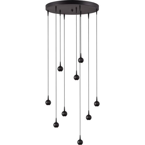 Lampe suspendue à 9 lampes Talana noir Ø 50cm DTW - 2412-05-05-50-9 (1/3)