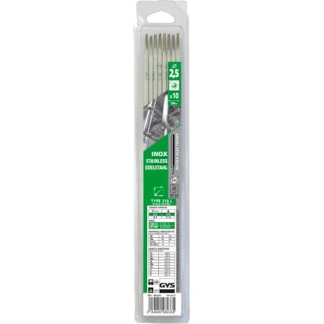 GYS WELDING Stainless Steel Electrodes 316L – 2.5mm Diameter, Pack of 10