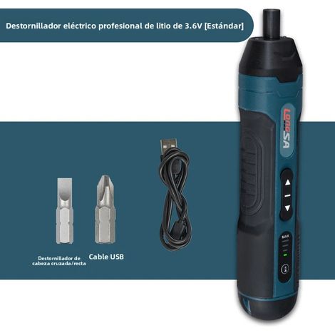 (Ensemble de 2 pièces) Ensemble de tournevis électrique rechargeable 1300mAh 3,6V, 4 réglages de couple, batterie incluse. (1/5)