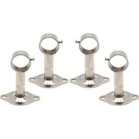 Barra para cortinas, juego de 4 soportes para barra de cortinas, soporte para barra de cortinas de montaje en pared, utilizado para instalar barras de cortinas en el techo y también para instalar barr (1/4)