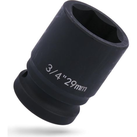 Douille puissante 3/4" 29 mm, 6 pans en acier Cr-V, pour visseuse à percussion, qualité industrielle (1/5)