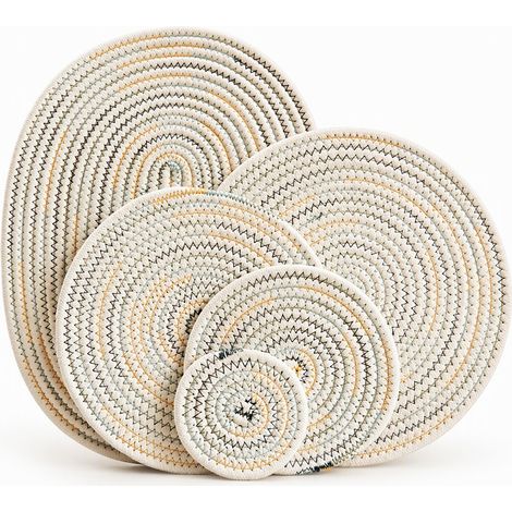 dessous-de-plat isolant multicolore en coton pour la maison