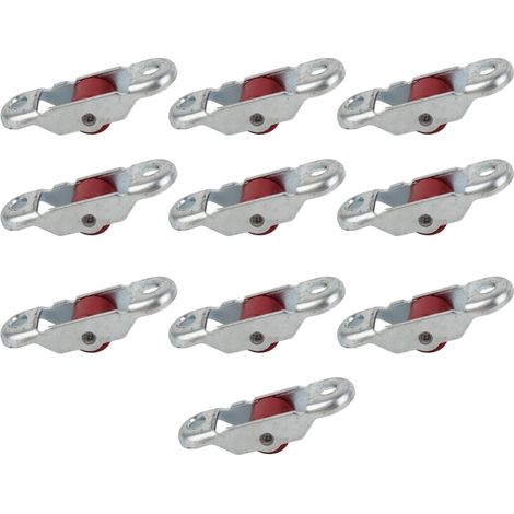 Paquete de 10 rodillos silenciosos para puertas y ventanas correderas, fabricados en plástico, con una sola rueda y una base de 12 mm.
