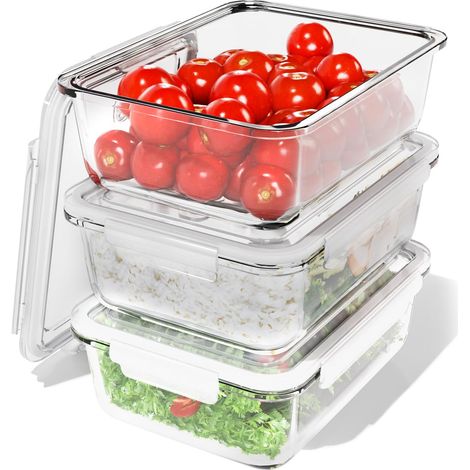 Boîtes en verre, ensemble de 3, adaptées au lave-vaisselle, micro-ondes et four, pour une alimentation saine, 3x 1040 ml - C-FHD 4020 G. (1/5)