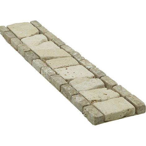 Mosaikbordüre - ALBEDO PIERRE - Carmenta - 6x29 cm - Naturtravertin - Innen-/Außendekoration (1/2)