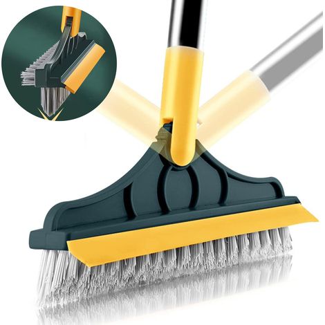 Floor Scrub Brosse, Rotating Bathroom Kitchen Crevice Nettoyage (3 en 1, Long Handle) (1/5)