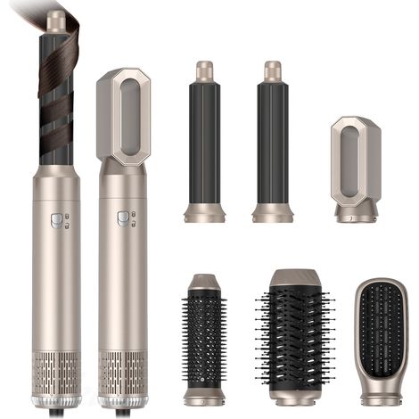 Kit Airstyler, brosse à air chaud professionnelle 1000 W, appareil de coiffure multifonctionnel avec 5 embouts de rechange, fer à friser automatique, lisseur, pour coiffer, donner du volume, boucler e