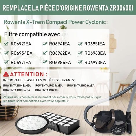Ersatzfilter für Rowenta X-Trem Power Cyclonic ZR006001 Vormotorfilter + HEPA-Filterzubehör für Staubsauger (1/5)