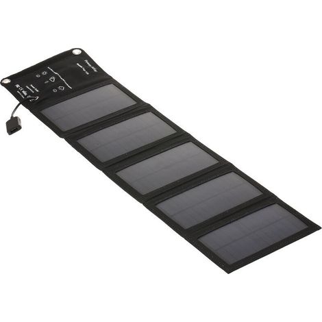 Portable Solar Charger with Foldable USB Port, 5 Solar Panels, Camping Hiking Travel, Compact Solar Phone Charger (1/5)
