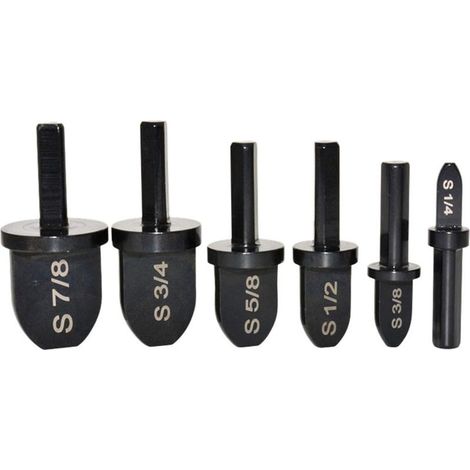 Lot de 6 forets à sertir avec embouts 1/4" 3/8" 1/2" 5/8" 3/4" 7/8", extenseur de tuyau en cuivre pour tournevis, outil de sertissage multifonction pour tuyau en cuivre, roulement portable Acier (1/5)