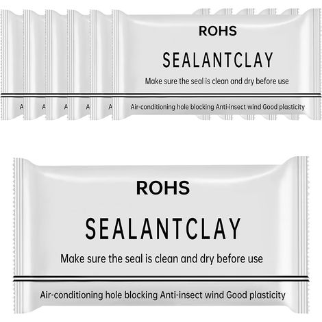 Lot de 6 pâtes d'étanchéité blanches : mastic imperméable pour conduits et trous muraux, pâte malléable à base de silicone, idéale pour colmater les raccordements de canalisations. (1/5)