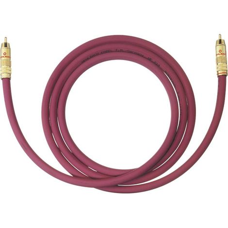 Cinch-RCA audio Câble de raccordement [1x Cinch-RCA mâle - 1x Cinch-RCA mâle] 3.00 m bordeaux contacts dorés Oehlbach N (1/4)