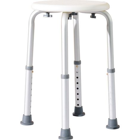 Tabouret de Douche réglable en Hauteur siège de Douche Ergonomique Pieds antidérapants Charge Max. 136 Kg alu HDPE Blanc (1/5)