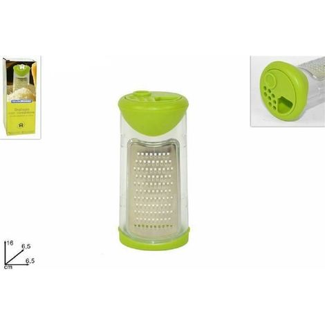 TrAdE Shop Traesio - Grattugia Manuale Con Contenitore Dosatore Frutta Verdura Formaggio 6,5x16x6,5cm -