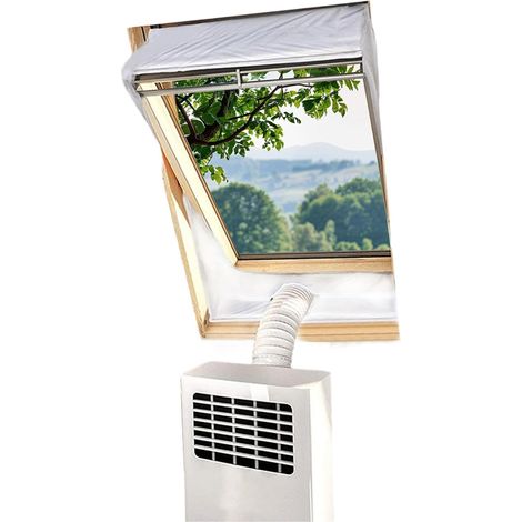 Kit d'aération de fenêtre pour climatiseur Joint d'étanchéité portable pour climatisation – Kit de conduit de climatisation mobile pour maison, appartement, ferme, dortoir, dortoir, chambre (1/5)