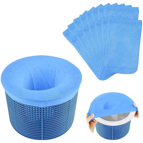 20pcs Chaussettes de Skimmer pour Piscine, Chaussette Filtre Piscine Filtre Skimmer Piscine,Bleu Pool Skimmer Socks, Chaussettes d'écumeur de Piscine en Maille Ultra Fine (1/5)
